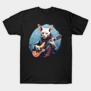 Sphynx Cat Playing Guitar T-Shirt